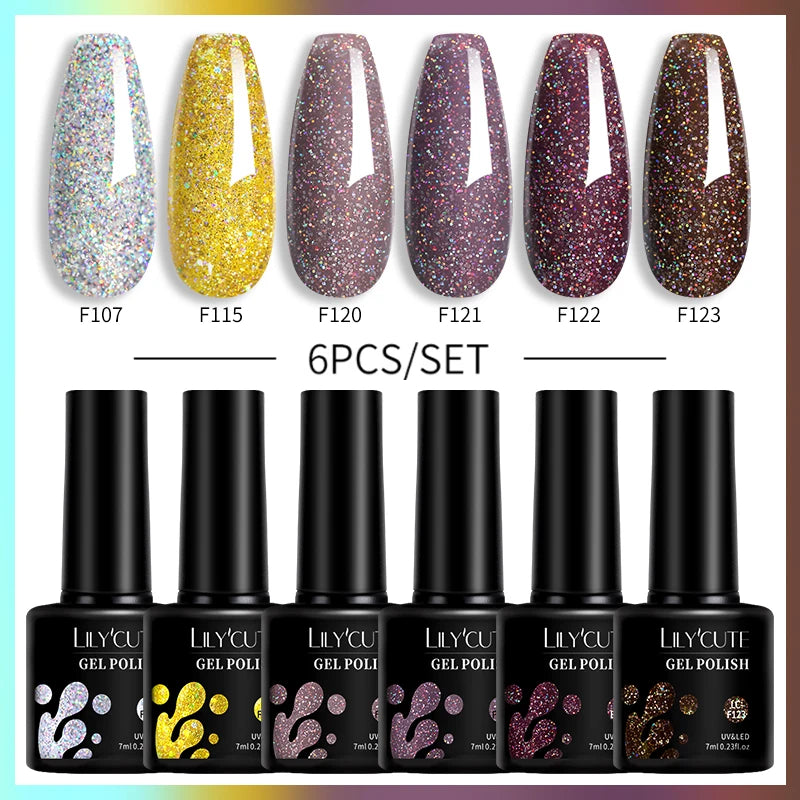 6PCS Gel Nail Polish Set Summer Neon Nail Gel Kits for DIY Nail Vernis Semi Permanent UV Lamp Gellak Nail Varnish Set