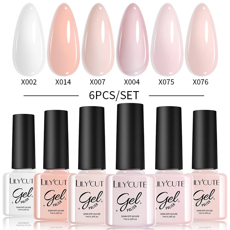 6PCS Gel Nail Polish Set Summer Neon Nail Gel Kits for DIY Nail Vernis Semi Permanent UV Lamp Gellak Nail Varnish Set