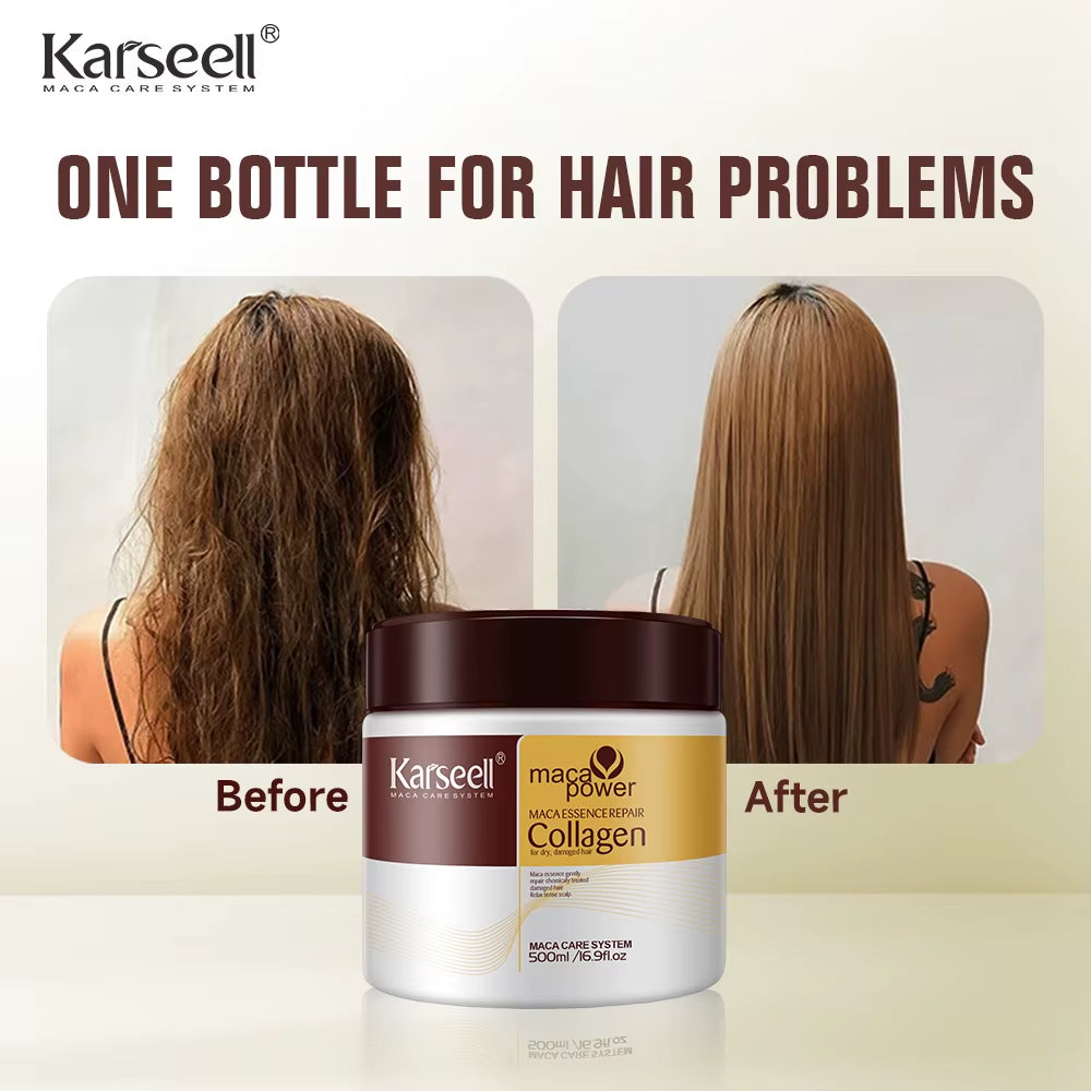 500Ml Collagen Hair Treatment Deep Repair Conditioning Argan Oil Hair Mask Essence for Dry Damaged Hair All Hair Type
