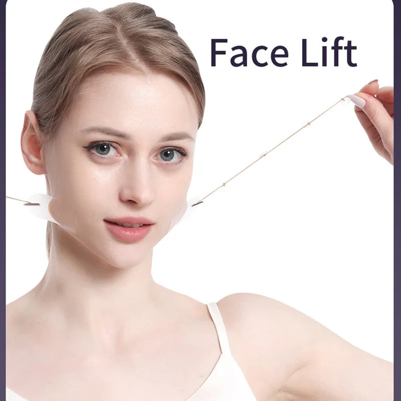( 20 Patches+8 Cords ) Invisible Thin Face Stickers V Face Facial Line Wrinkle Sagging Skin Lift up Tool Fast Chin Adhesive Tape