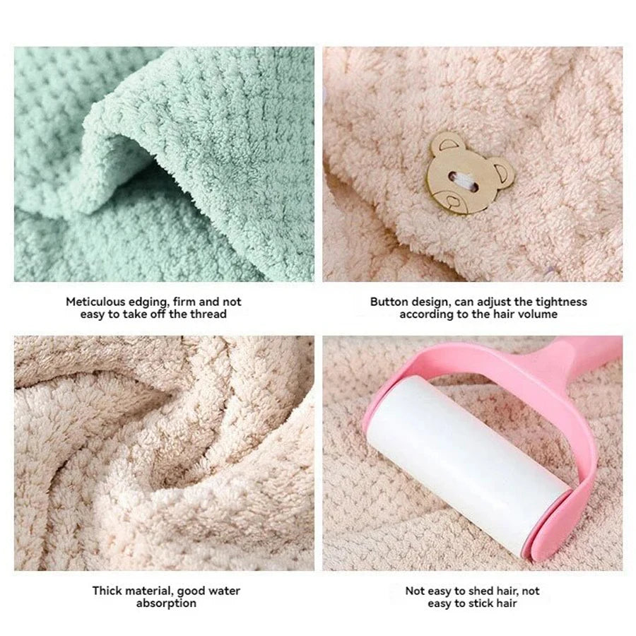 Solid Premium Microfiber Hair Head Towel Wrap for Women Quick-Drying, Super Absorbent Soft Microfiber Hair Turban Comfortable