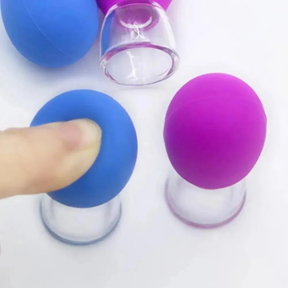 2/4 Pieces Facial Cupping Set Eye Face Vacuum Massage anti Cellulite Cup Silicone Cupping Cups Massage Therapy Lift Glowing Skin