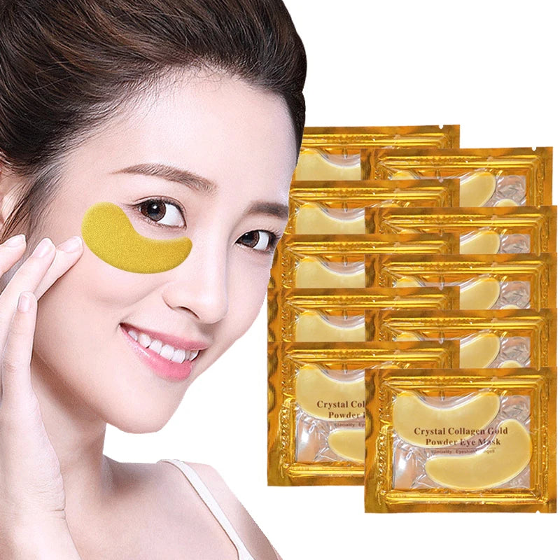 5/10/20/30 Pairs Crystal Gold Eye Patches anti Dark Circles Remove Eye Bags Moisturizing Golden Collagen Eye Mask Skin Care Eyes