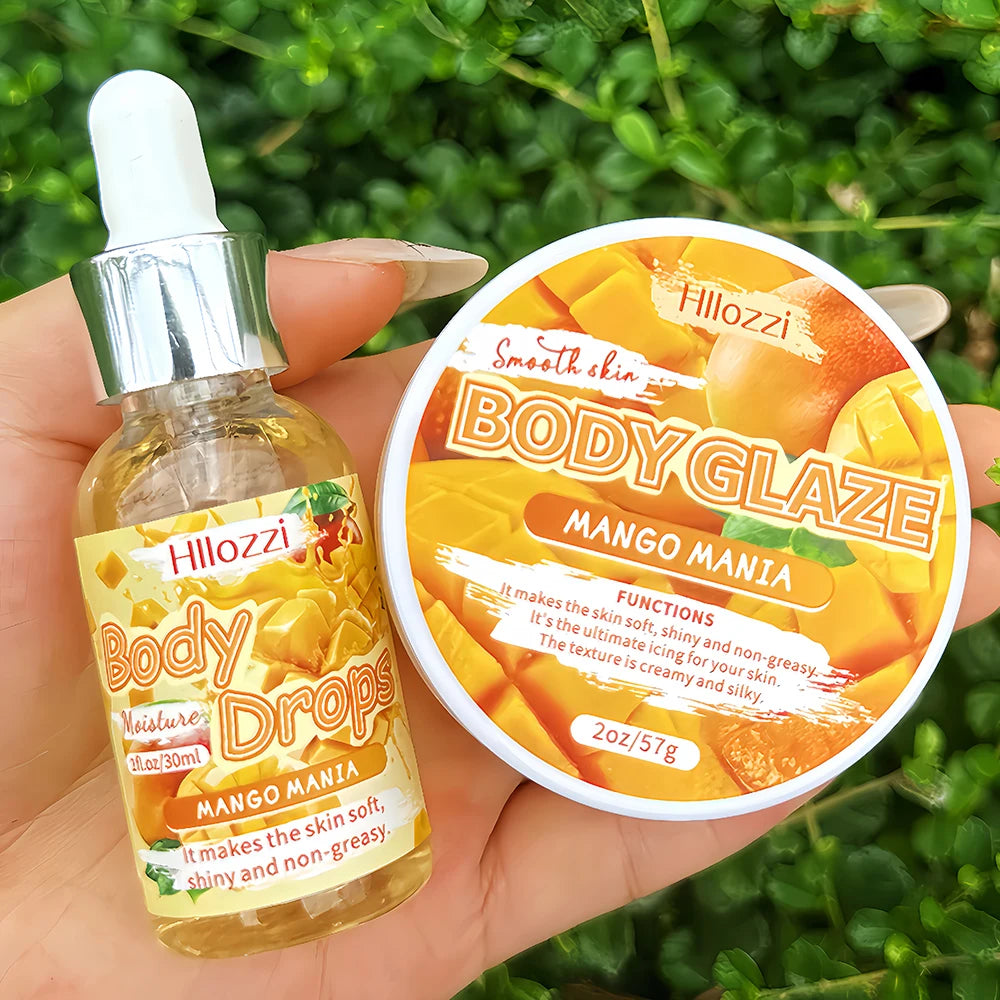 Body Glaze & Body Oil Combination Various Flavors Non-Greasy Hydrating and Moisturizing Body Lotion Massag