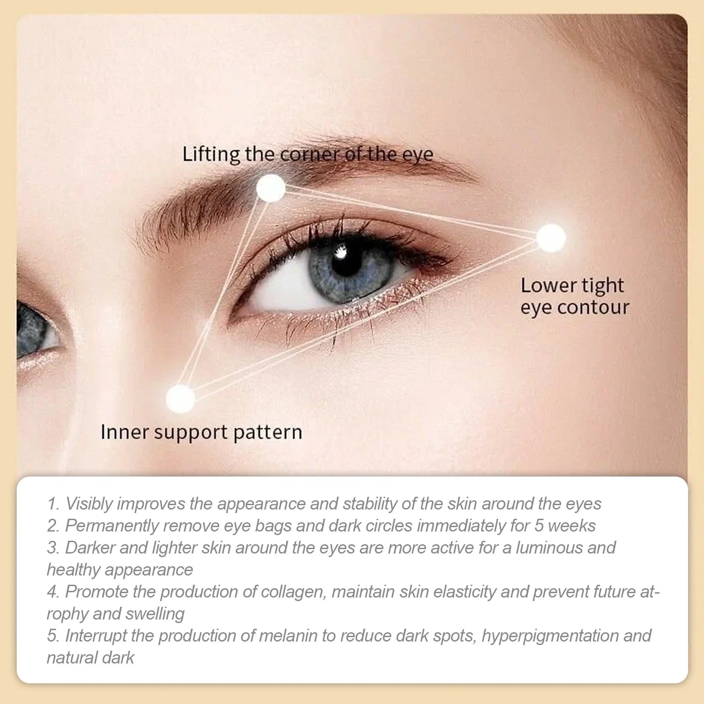 24K Gold Collagen Eye Mask anti Wrinkle Fade Fine Line Remove Eye Bag Puffiness Dark Circles Fat Granules Moisturizing Skin Care