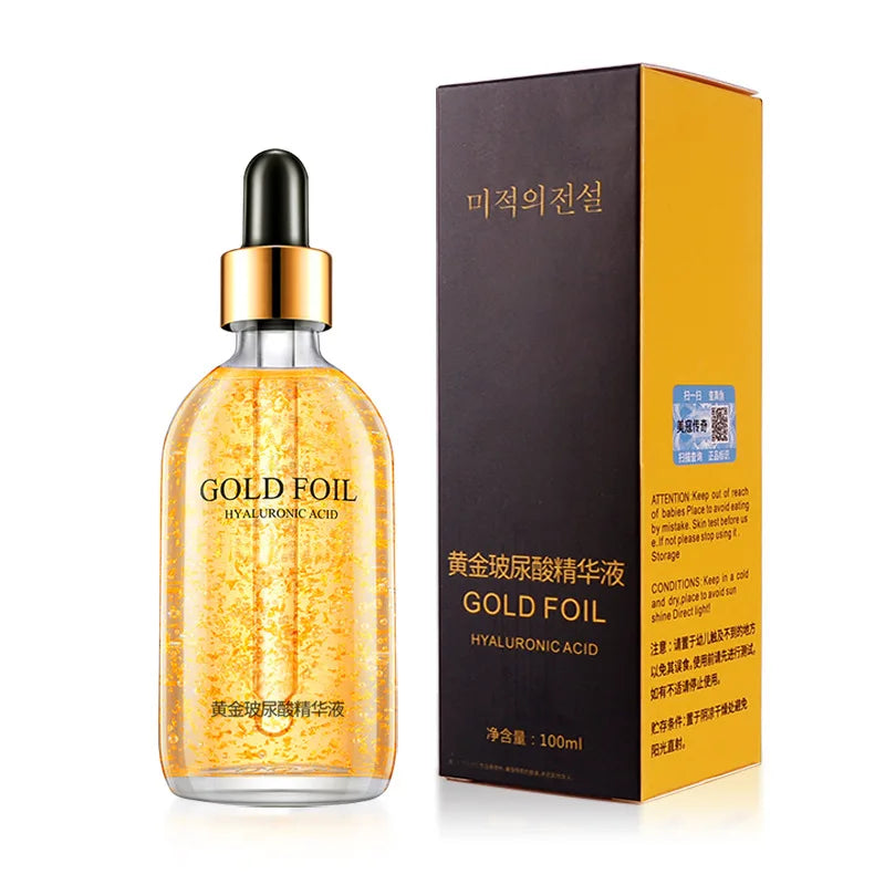 24K Gold Hyaluronic Acid Serum for Face Anti-Wrinkle Anti-Aging Brightening Moisturizing Skincare Facial Serum Essence Face Care