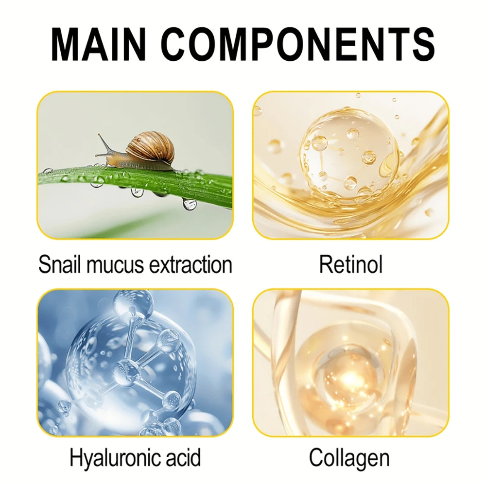 96% Snail Mucin & Retinol Anti-Aging Cream Stick - Firming Neck, Face & Feet Care, Intensive Hydration.