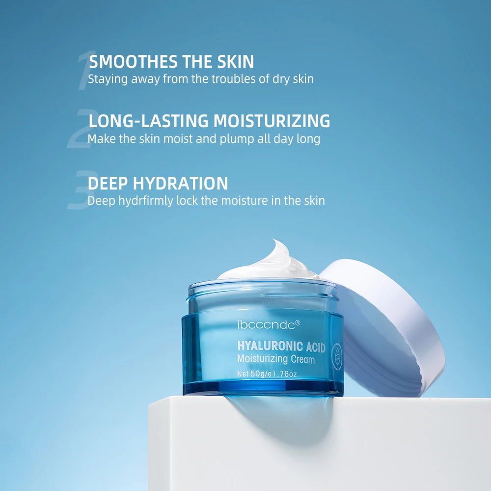 Hyaluronic Acid Gel Cream Hydrating Face Moisturizer for Hydrate&Smooth Extra-Dry Skin Nourishing Improve Dryness Facial Lotion