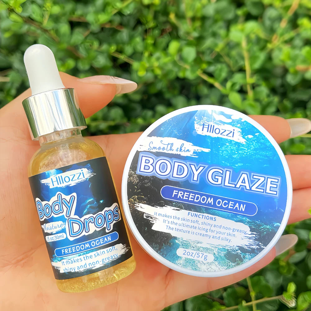 Body Glaze & Body Oil Combination Various Flavors Non-Greasy Hydrating and Moisturizing Body Lotion Massag