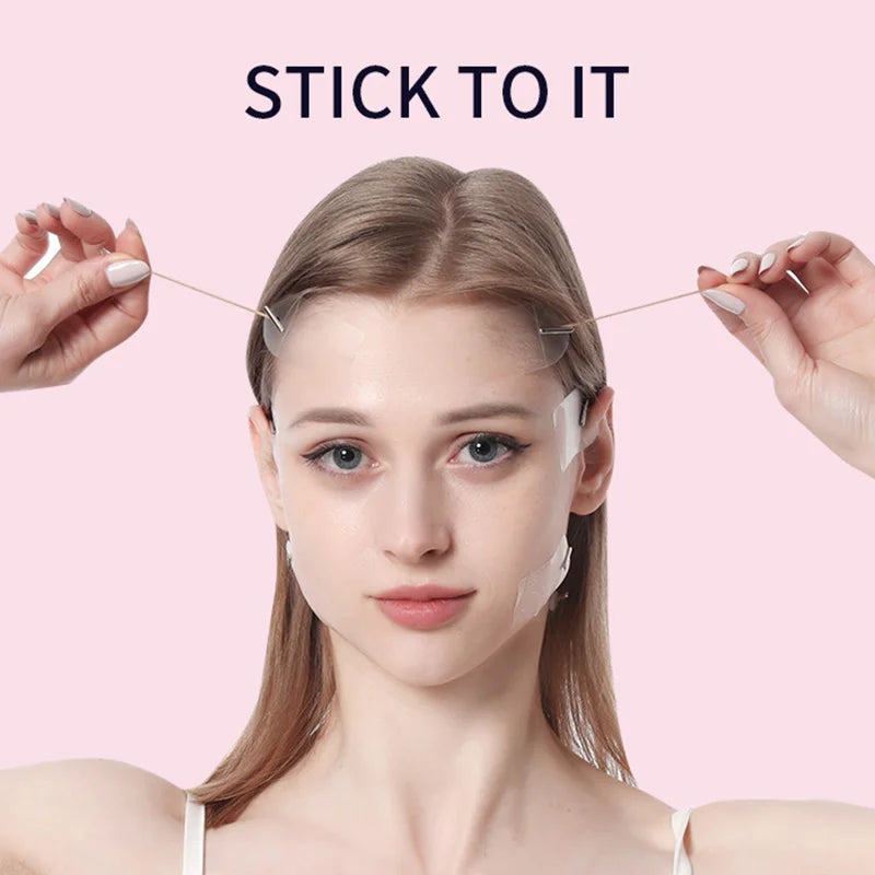( 20 Patches+8 Cords ) Invisible Thin Face Stickers V Face Facial Line Wrinkle Sagging Skin Lift up Tool Fast Chin Adhesive Tape