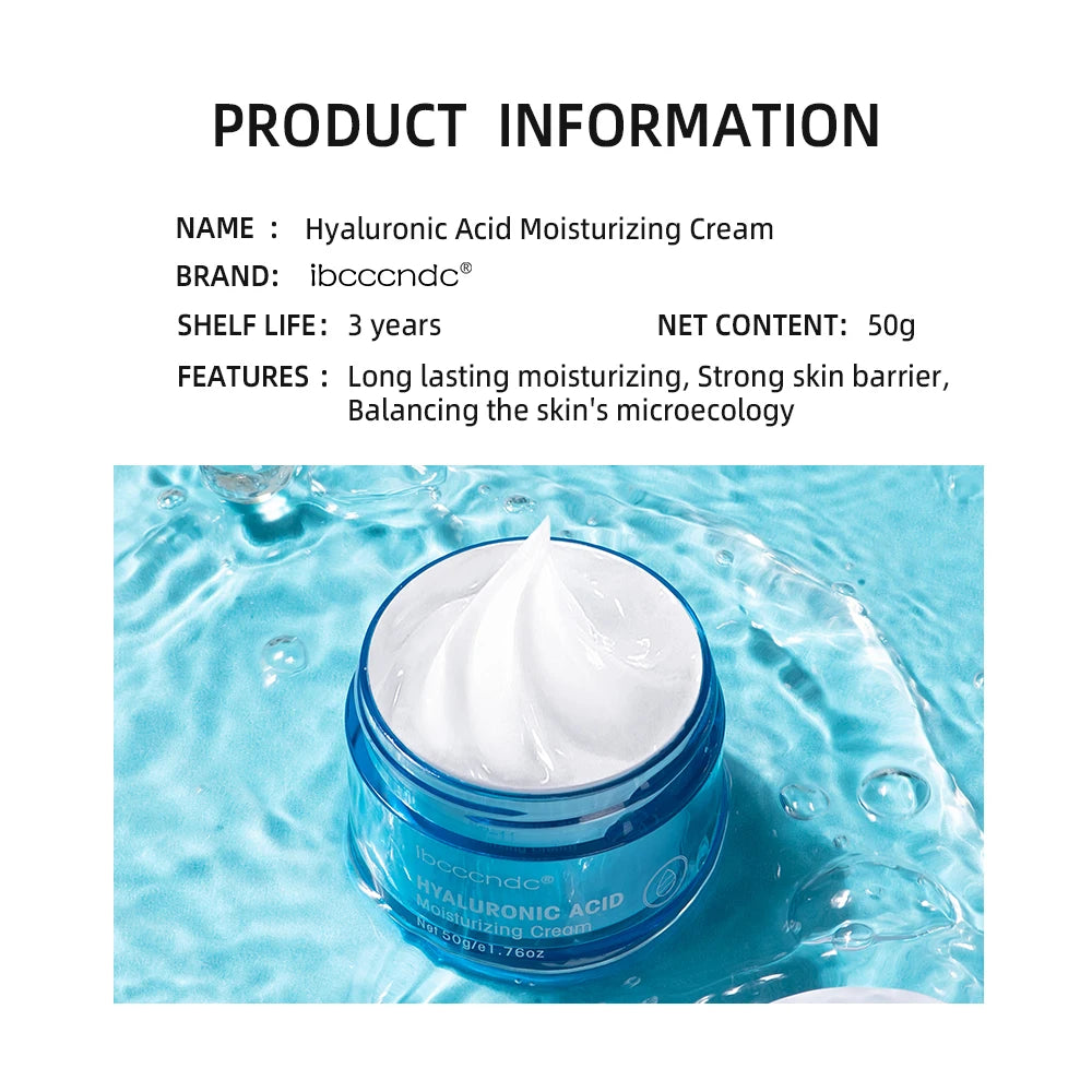 Hyaluronic Acid Gel Cream Hydrating Face Moisturizer for Hydrate&Smooth Extra-Dry Skin Nourishing Improve Dryness Facial Lotion