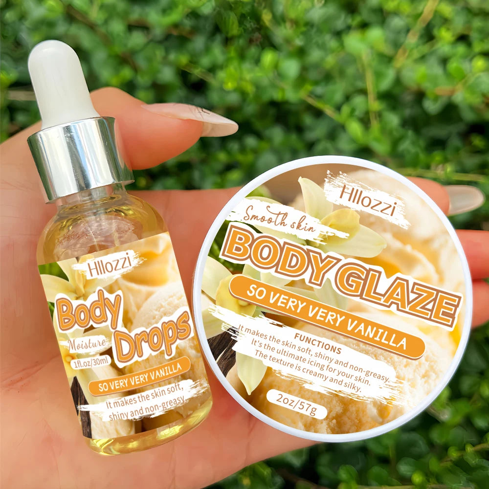Body Glaze & Body Oil Combination Various Flavors Non-Greasy Hydrating and Moisturizing Body Lotion Massag