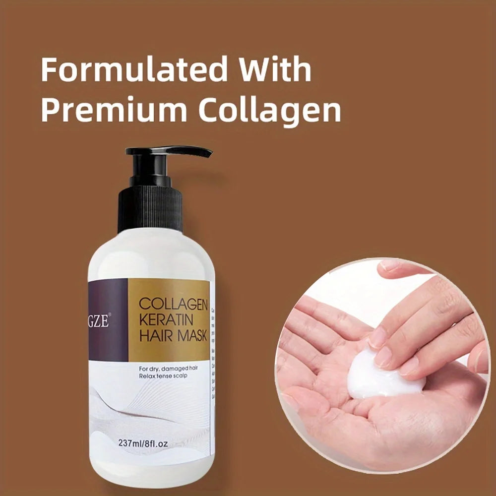 2 Pack  Collagen Keratin Hair Mask Deep Conditioning for Dry, Damaged Hair Restores Elasticity- for Healthy, Beautiful Hair