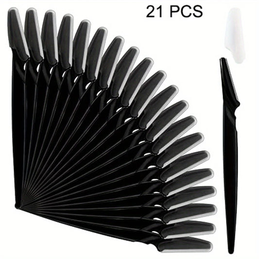 21Pcs Eyebrow Razor Set for Women Facial Hair Remover Dermaplaning Tool with Precision Cover 3 Colors Face Razors