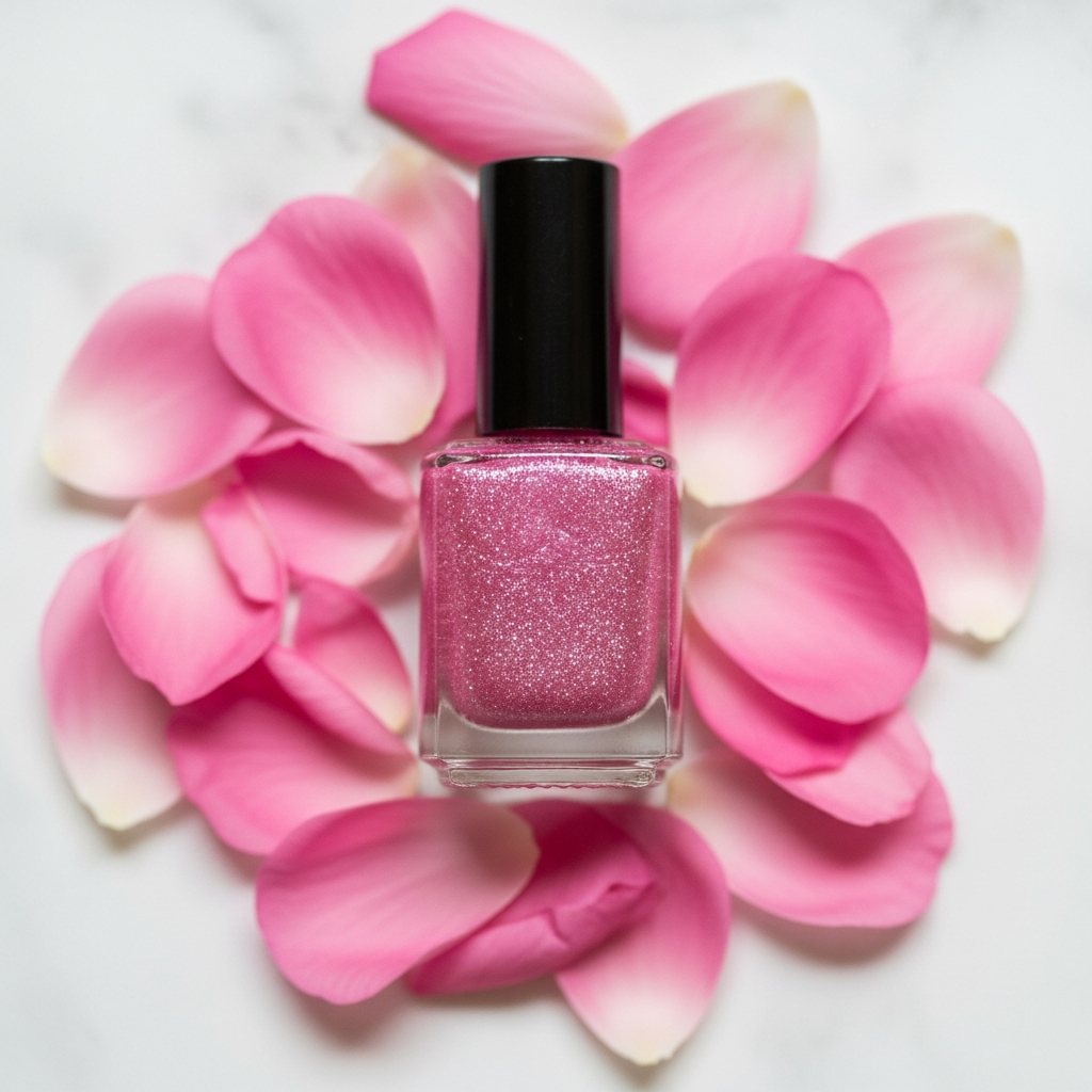 Pink Glitter Gel Nail Polish